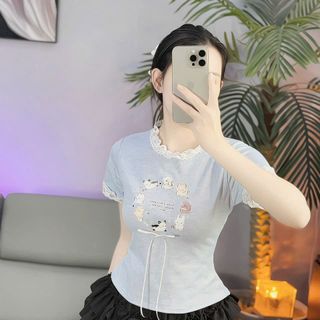 ÁO VIỀN REN IN HÌNH CÚN - LÊ PHƯƠNG BOUTIQUE