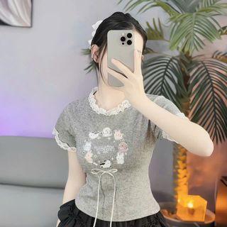 ÁO VIỀN REN IN HÌNH CÚN - LÊ PHƯƠNG BOUTIQUE
