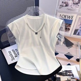 ÁO THUN TAY NGẮN KIỂU CỖ PHỐI DÂY XÍCH THUN BORRIP LOẠI 1 CO GIÃN - LÊ PHƯƠNG BOUTIQUE