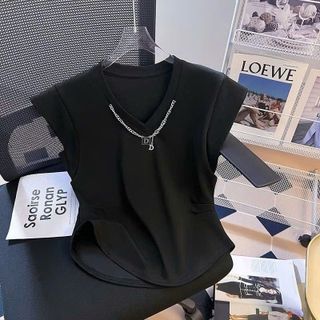 ÁO THUN TAY NGẮN KIỂU CỖ PHỐI DÂY XÍCH THUN BORRIP LOẠI 1 CO GIÃN - LÊ PHƯƠNG BOUTIQUE