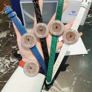 SET QUÀ QT PHỤ NỮ ĐỒNG HỒ NỮ DA CHÍNH HÃNG FUNMEI F2077 MẶT TRÒN HỒNG