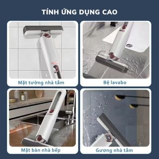 Cây Lau Bàn Bếp Tự Vắt Thông Minh Mini Đa Năng, Dụng Cụ Lau Kính Ôtô, Cây Lau Kính Cầm Tay Xoay 180 Độ
