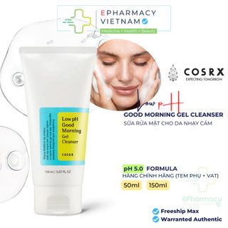 Sữa Rửa Mặt COSRX Low pH Good Morning Gel Cleanser Tràm Trà Dịu Nhẹ