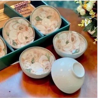 BỘ 6 CHÉN ĐŨA HOA TRÀ KÈM ĐŨA