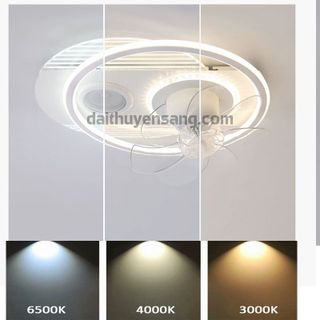 Quạt trần đèn LED xoay 360 độ kèm loa bluetooth trang trí 3 chế độ ánh sáng kết nối điện thoại ML1877