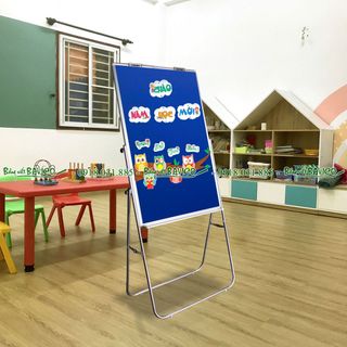 Bảng FLipchart chân inox sáng bóng mặt bảng ghim nỉ