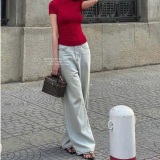 [SHOPPUMI] Quần jean bạc wash màu form suông dài SML Pumi