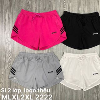 Quần đùi nữ 2 lớp sport Size m l xl xxl Ri 2222 Tách nửa ri được