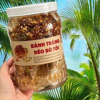 BÁNH TRÁNG DẺO PHƠI SƯƠNG BÒ TỎI CAY: NGON XĨU 500G - WINNIE HOUSE