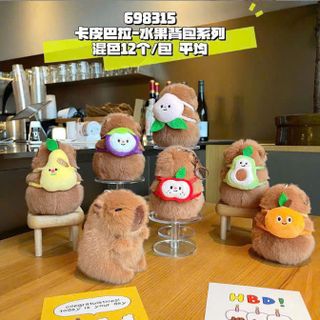 MÓC TREO CAPYBARA BALO HOA QUẢ (KHÓA VÀNG), về lố nâu và xanh