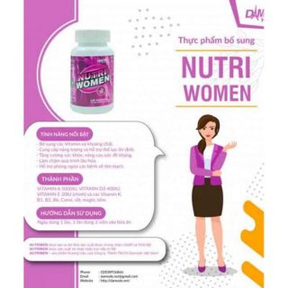 NUTRIWOMEN BỔ SUNG VITAMIN TĂNG CƯỜNG SỨC KHỎE HỦ 100 VIÊN