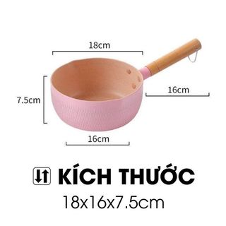 Chảo chống dính màu PASTEL 18cm cán gỗ