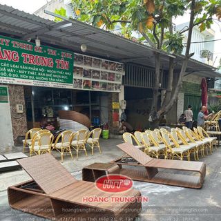 Giường tắm nắng nhựa giả mây ngoài trời cao cấp hàng đặt theo yêu cầu