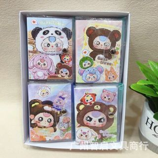 SỔ NÚT BẤM A7 BABY THREE KÈM BÚT