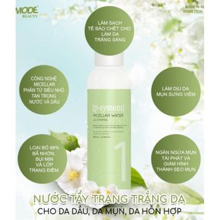 NƯỚC TẨY TRANG CHO LÀN DA DẦU - DA MỤN - DA HỖN HỢP MICELLAR WATER DAMODE