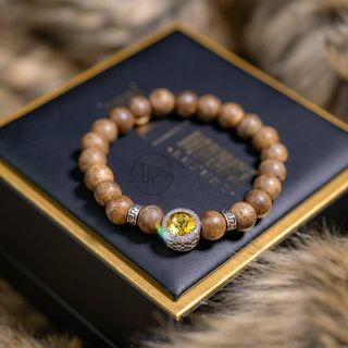 Vòng Đơn Trầm Hương Màu Nâu Thiên Nhiên Phong Thủy Mix Charm Cao Cấp