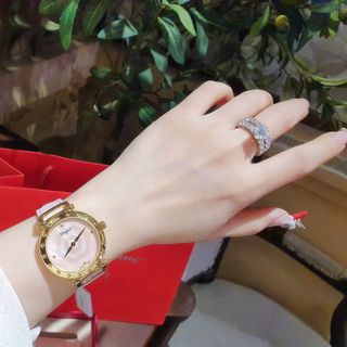 ĐỒNG HỒ NỮ CAO CẤP SAVATOL DÂY DA MẶT SÓNG HOA MÀU HỒNG