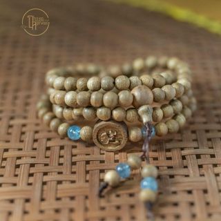 Vòng trầm 108 hạt mix charm Phúc Lộc Thọ Thiên Nhiên