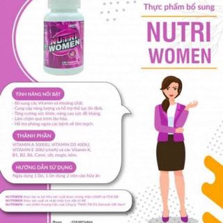 NUTRIWOMEN BỔ SUNG VITAMIN TĂNG CƯỜNG SỨC KHỎE HỦ 100 VIÊN