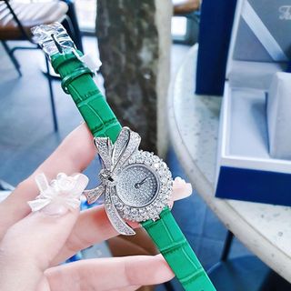 MÓN QUÀ QT PHỤ NỮ ĐỒNG HỒ NỮ CHÍNH HÃNG DÂY DA MẶT NƠ ĐÁ FULLBOX