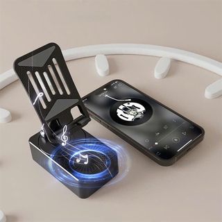 Giá đỡ điện thoại kèm loa bluetooth xoay 360 độ