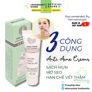 Kem giảm mụn, giảm sưng, mờ thâm Anti Acne Cream DERMA Gamma Chemicals [10g] ePharmacy