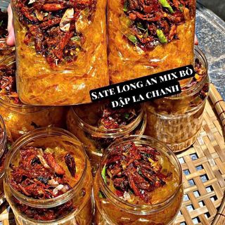 BÁNH TRÁNG SATE LONG AN MIX BÒ ĐẬP LÁ CHANH - HŨ 400GR SIÊU NHIỀU - WINNIE HOUSE