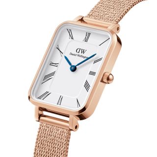 ĐỒNG HỒ NỮ CAO CẤP DANIEL W QUADRO ROMAN NUMERALS DÂY LƯỚI MẶT CHỮ NHẬT
