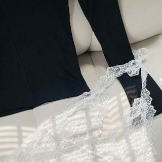 [SHOPPUMI] Set áo 2 món Odin top gồm áo ren bên trong và áo thun tay dài bên ngoài freesize Pumi
