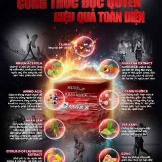 DMAXX THỨC UỔNG BỔ SUNG VITAMIN TĂNG NĂNG LƯỢNG DAMODE 28 GÓI DÙNG THỬ MÀU ĐỎ KHÔNG ĐƯỜNG