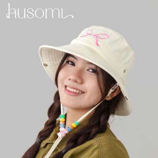 Mũ Bucket Nữ thêu HÌNH NƠ (Dây Có Thể Tháo Rời) Chất Liệu Kaki Phong Cách Hàn Quốc Form Unisex phù hợp đi chơi, dạo phố, du lịch