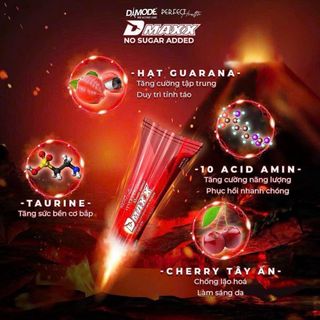 DMAXX THỨC UỔNG BỔ SUNG VITAMIN TĂNG NĂNG LƯỢNG DAMODE 10 GÓI DÙNG THỬ MÀU ĐỎ KHÔNG ĐƯỜNG