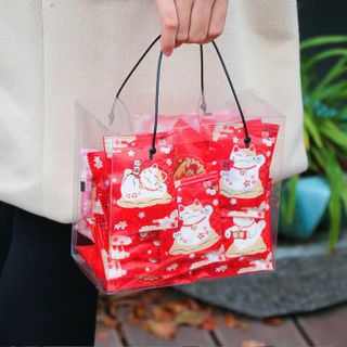 HỘP QUÀ VUÔNG CÓ QUAI ĐEN MIKA LẮP RÁP  (20X10X20CM)