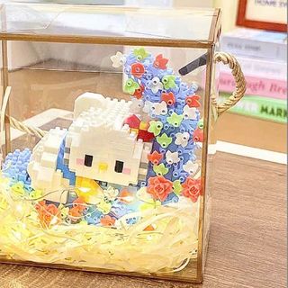 HỘP QUÀ VUÔNG CÓ QUAI ĐEN MIKA LẮP RÁP  (20X10X20CM)