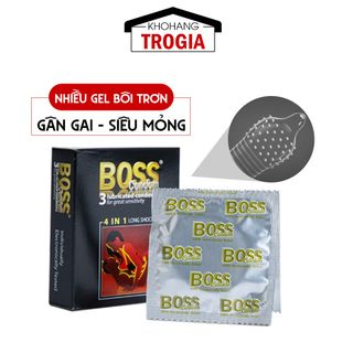 Bao Cao Su Gân Gai Giá Sỉ, Bcs Kéo Dài Thời Gian Boss 4 In 1, Chống Xuất Tinh Sớm, Nhiều Gel Bôi Trơn (Hộp 3C)