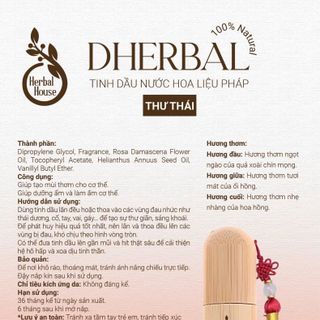 Dherbal Tinh Dầu Nước Hoa Liệu Pháp Xoa Dịu Chai 5ml