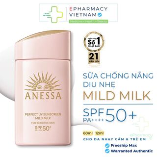 Sữa Chống Nắng ANESSA Perfect UV Sunscreen Mild Milk Dịu Nhẹ Cho Da Nhạy Cảm