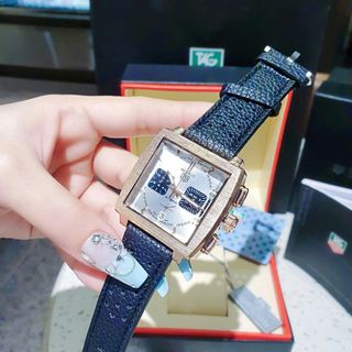 ĐỒNG HỒ NAM TRUNG CẤP TAGHEU MONACO DÂY DA MẶT VUÔNG TO FULL KIM
