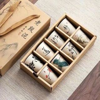 BỘ 8 CỐC GỐM UỐNG TRÀ TỬ XA FULLBOX