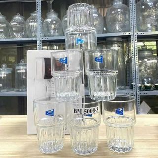 BỘ 6 LY THỦY TINH NGẤN SỌC 350ML BM5008- 3