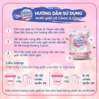 NƯỚC GIẶT XẢ CLEAN & CLEAN 3200ML – THƠM MÁT, AN TOÀN CHO DA