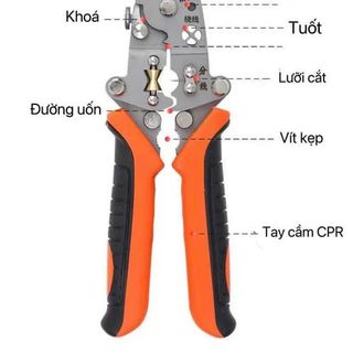 Kìm tuốt dây điện đa năng 12 trong 1, có thể gấp gọn bỏ tủi, thép Chrome vanadi mạnh mẽ và bền bỉ