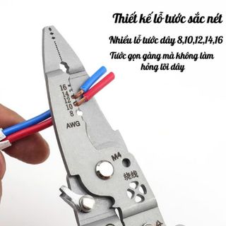 Kìm tuốt dây điện đa năng 12 trong 1, có thể gấp gọn bỏ tủi, thép Chrome vanadi mạnh mẽ và bền bỉ