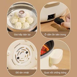 NỒI LẨU ĐIỆN 4L MISU LOUIS ĐA NĂNG KÈM XỬNG HẤP