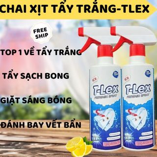 CHAI TẨY TRẮNG QUẦN ÁO TLEX 500ML, TẨY MỐC, Ố VÀNG, VẾT BẨN CỨNG ĐẦU, TRẮNG SÁNG NHƯ MỚI