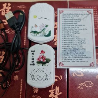 Máy niệm Phật mini đeo cổ 65 bài Pháp hay có jack cắm tai nghe