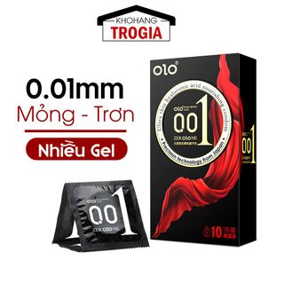 Bao Cao Su OLO Square Black Siêu Mỏng 0.01mm (Hộp 10C) - Bcs Gân Gai Giá Sỉ, Nhiều Gel Bôi Trơn, Size 52mm Ôm Vừa Vặn