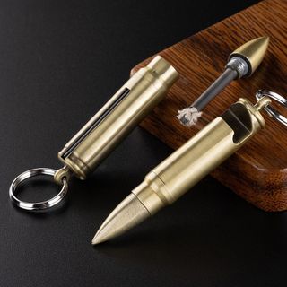 BẬT LỬA MÓC KHÓA DIÊM XĂNG KIÊM ĐỒ KHUI BIA HÌNH VIÊN ĐẠN - XÀI XĂNG