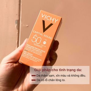 Kem chống nắng Vichy thoáng nhẹ không gây nhờn rít 50ml - Vichy Capital Soleil Dry Touch Face Fluid SPF50