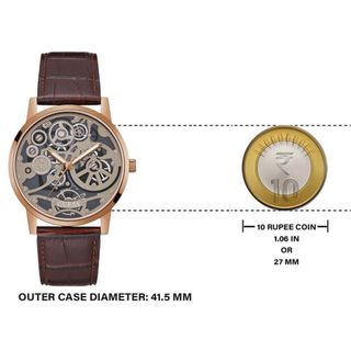 ĐỒNG HỒ NAM CAO CẤP GUEZ GW0570G DÂY DA MẶT GIẢ CƠ THỂ THAO